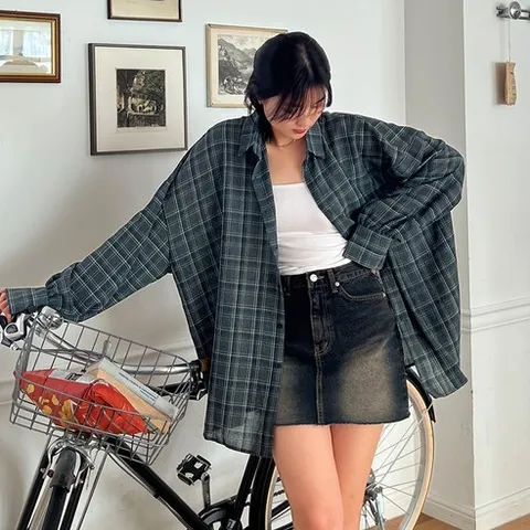 *리뷰BEST* [4XL] 크고이쁨/올핏 쿨 남방(체크) 2color