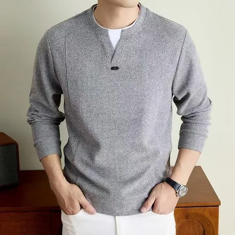 J nd O남성 간절기 소프트 디자인넥 긴팔 티셔츠