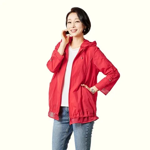 마담엘레강스 크리스티 메쉬 배색 점퍼 K231JP01