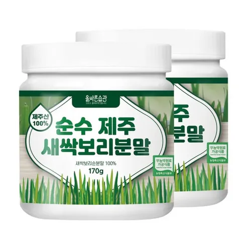 올바른습관 순수 제주 새싹보리 분말, 170g, 2개