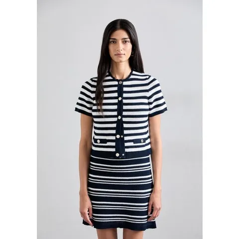 Maje 마쥬 카디건 가디건 - blanc/marine 357565