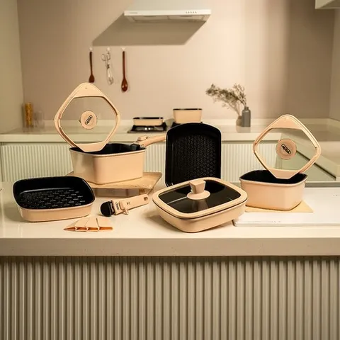 보오글 프리미엄 쿡웨어 [14종], 라떼 베이지, 1세트, 14종