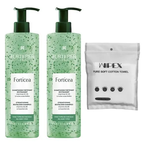 르네휘테르 포티샤 리바이탈라이징 샴푸 500ml 2개 + wipex 퓨어 소프트 코튼 타월 화이트 6개입, 1세트