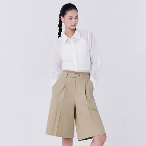 더엣지 니트배색 버뮤다 팬츠