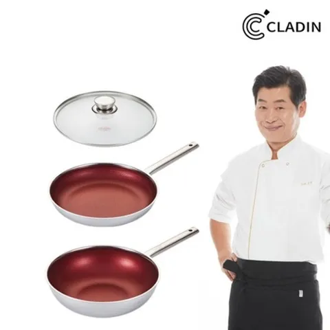 [클래딘] 이연복 쉐프 베네핏 스테인리스 프라이팬 3종 세트, 1개