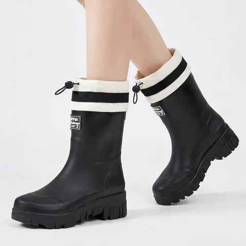 Modern Fashion 여성 발편한 레인부츠 스트링 장화 R13