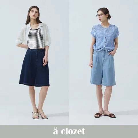 앳클로젯 26SS 니팅 하프 데님 2종 26 여름