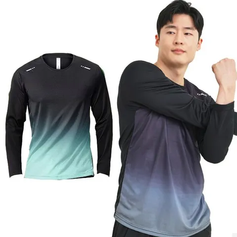 액티브온 남성 쿨티셔츠 여름 냉감 스포츠 기능성 반팔 긴팔 티셔츠 2종 세트