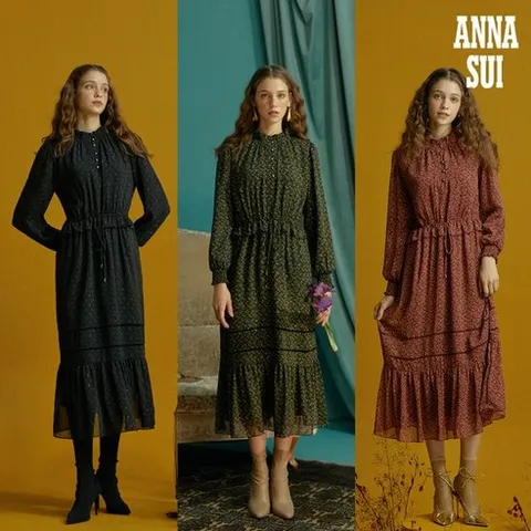 16.[최초가 129000원] ANNA SUI 메탈릭 쉬폰 원피스 1종