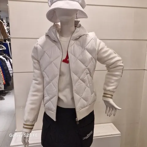 008 쇼핑점 파사디 골프 웨어 열정적인 나를 연출하는~!! 여성 겨울 점퍼 P24WBC354S 우븐배색 방풍 니트 가디건