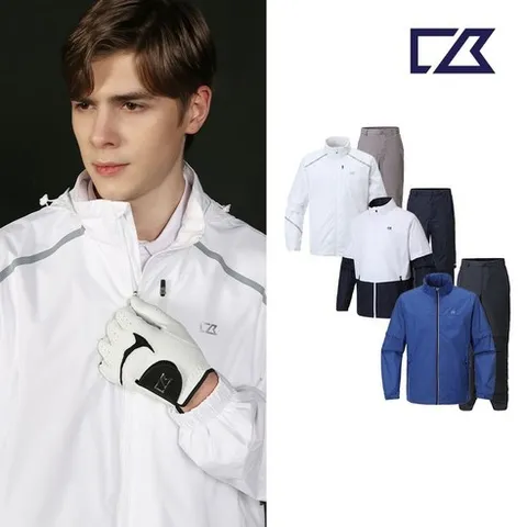 커터앤벅 남성 골프 비옷 상 하의세트 3종 택1, 선택01_(CBM3ARW301)_화이트/95