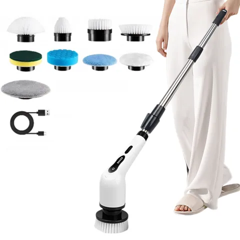 케이엠 다용도 무선 전동 욕실청소기 9종헤드 LED 디스플레이 화장실청소기, 1개, JY-6010 케이엠 다기능 전동 청소기