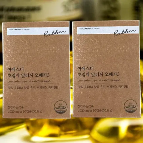 본사직영 여에스더 초임계 알티지 오메가3 1020mg, 30정, 2박스