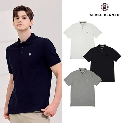 [세르즈블랑코] 폴로 카라 반팔 티셔츠 남성 3종세트