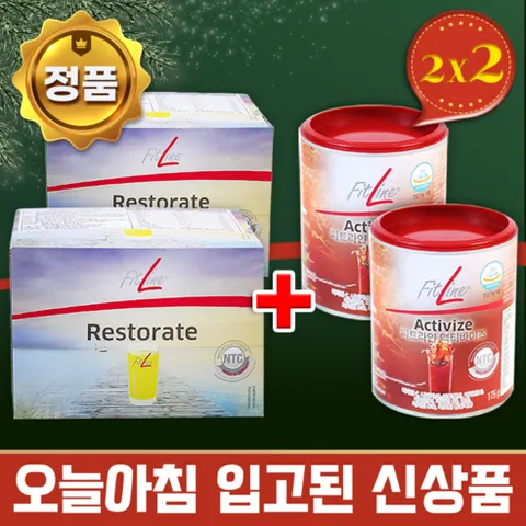 [2+2] 독일피엠pm 2종 x 2세트 리스토레이트 +액티바이즈 독일피엠쥬스 피엠주스 독일pm쥬스 2종, 376g, 2개