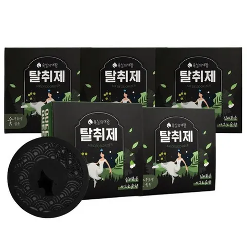 욕실의여왕고체형 실내탈취제아그노 숲 5개 욕실 화장실 자동차 냄새제거