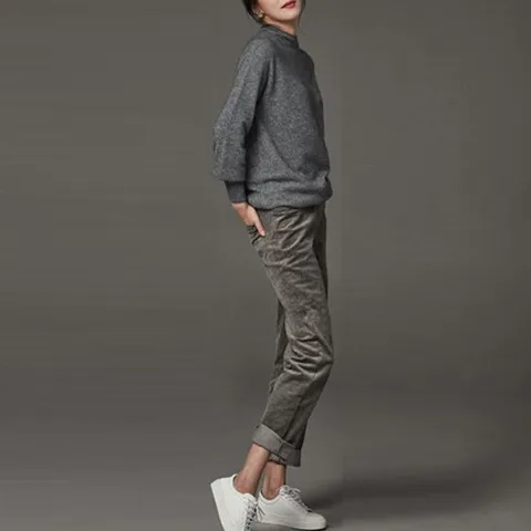 [라우렐] 코튼 블렌디드 코듀로이 팬츠_그레이