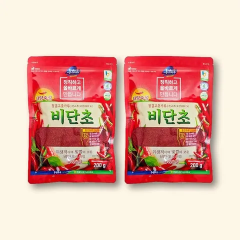영월농협 직송 동강마루 태양 고춧가루 비단초 25년산, 200g, 2개