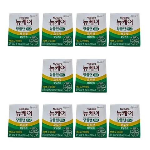 뉴케어당플랜미니 150ml 빨대타입 10팩 당뇨환자용 식이섬유 어르신 노인 병문안 환자식 식사대용