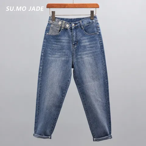SU.MO JADE 배기청바지 9부 편한 데님 팬츠