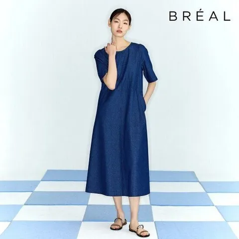 브리엘 반팔 데님 원피스 2종[런칭 가격 79 900원]