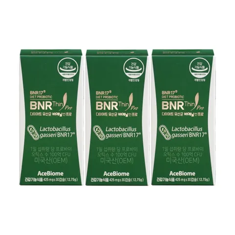 체지방감소 장건강 모유 특허 유산균 BNRThin Pro 김희선 유산균 다이어트 BNR17 비에날씬 프로 락토바실러스가세리 비엔알17, 3세트, 30정