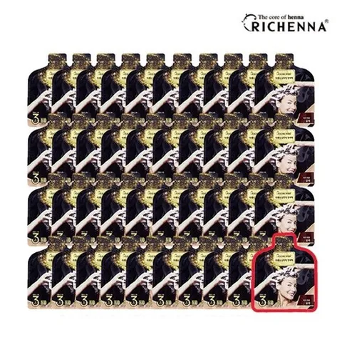 리체나 [파우치형 40팩] 샴푸형 3분 염색제, 40개