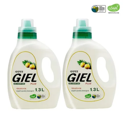 세제혁명 지엘 플러스 액상세탁세제 본품, 2개, 1.3L