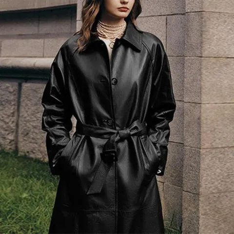 로보 나디아 돌체 레더 코트