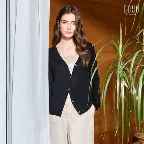 고요 실크 캐시미어 홀가먼트 가디건 966212