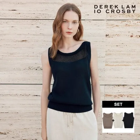 [데렉램 10 크로스비] [1+1+1](25SS) 프렌치린넨 블렌드 슬리브리스 3종 [런칭가:79 000원]