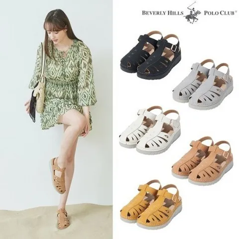비버리힐스폴로클럽 보헤미안 키높이 샌들(5cm)