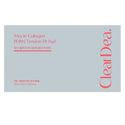 <정품몰> 클리어디어 뮤신 콜라겐 PDRN 텐션 핏 패드 탄력 붓기 생기 쿨링 보습 주름개선 리프팅 진정 수분 열감 열노화 모란뿌리, 1세트, 80매입