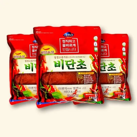 25년산 영월농협 동강마루 햇 청결고춧가루 비단초 1kg x 3팩 국산 태양숙성초 100%, 3개