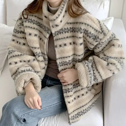 모던허니 여성 노르딕 양털 후리스 점퍼 3컬러성 노르딕 양털 후리스 점퍼 3컬러
