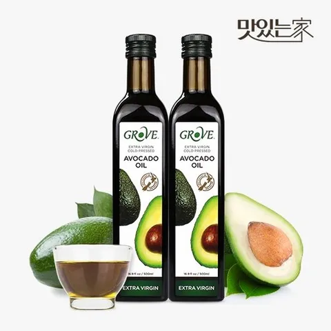 그로브 냉압착 엑스트라버진 아보카도오일 500ml X2병 뉴질랜드 아보카도유, 1L, 2개