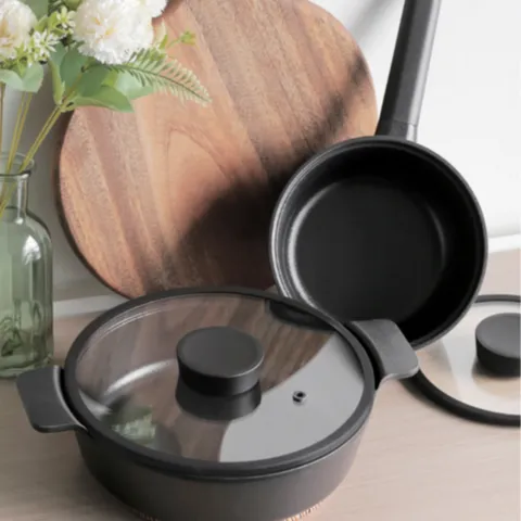 안넘치는 무쇠 주물 감성 블랙 IH 냄비 2종 (편수냄비 18 + 양수냄비 24) 모든열원가능