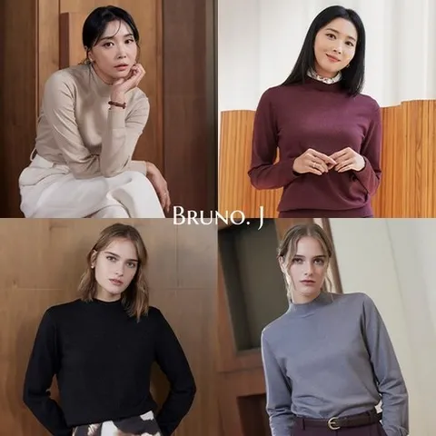 [브루노제이X오윤아] 글리터 메탈 모크넥 풀오버