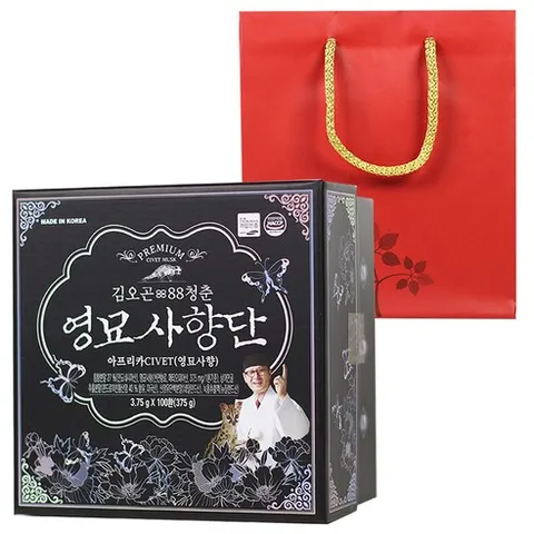 주원생활건강 김오곤 88청춘 영묘사향단+선물쇼핑백 침향환 27% 사향 콘드로이친 산양유단백질, 100개, 3.75g