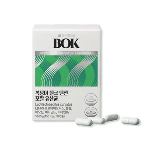 [먹는 헤어캡슐] 임상 검증 실크텐션 헤어 모발 유산균 B:OK 복덩이 LB-P9 23종 복합설계 [30+7일분], 3개, 37정