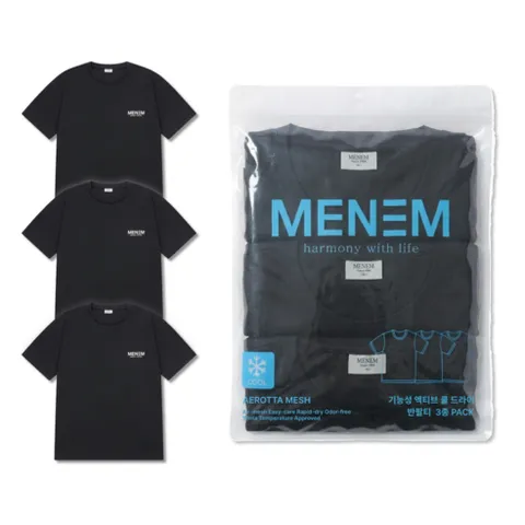 미넴 남녀공용 반팔티 3장 S~5XL 스포츠 기능성 쿨티 헬스 트레이닝