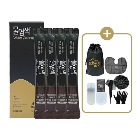 씨드비 물염색 비건 새치 홈쇼핑 동일 김혜수 염색약 4회분+염색도구