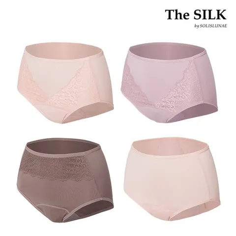[4종] 샤론느 더실크 올데이 안심 요실금팬티 4장 세트 (국내생산 위생팬티 대용량 샘방지 방수)