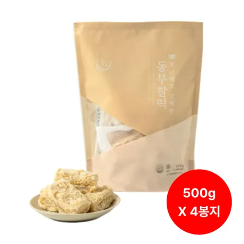창억떡 동부찰떡 포근하고 담백한 아침대용 떡, 500g, 4개