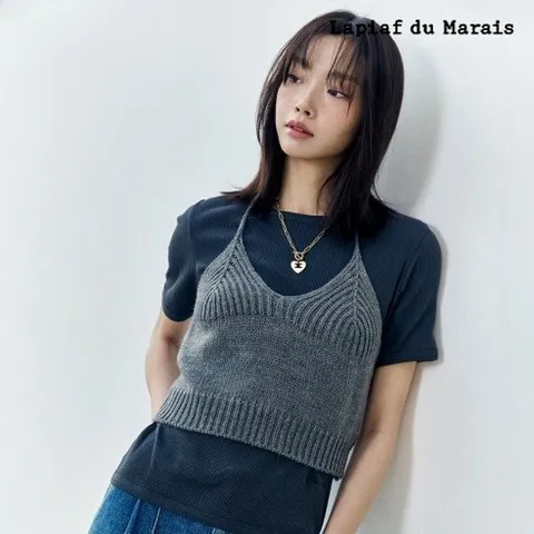 라삐아프 26SS 코튼 라운드넥 리브드 반팔 티셔츠 4종