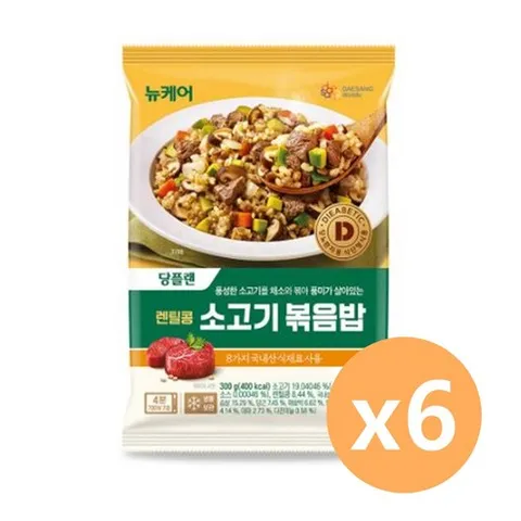 뉴케어 당플랜 렌틸콩 소고기볶음밥 고단백 당플랜, 렌틸콩 소고기 볶음밥, 300g, 6개