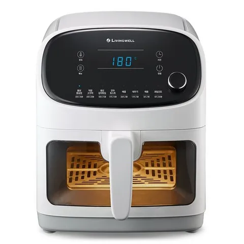 리빙웰 투명 에어프라이어 디지털 YD-55K07B, 화이트