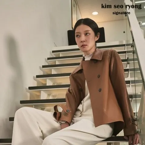 김서룡 시그니처 24FW 리얼 베지터블 트렌치 램스킨 재킷