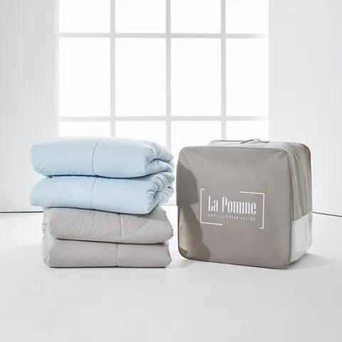 [2장세트] 라뽐므 100% 호주산 양모 이불 SS Q K 간절기 가을 겨울 세탁망 1장 포함 (그레이1+블루1)