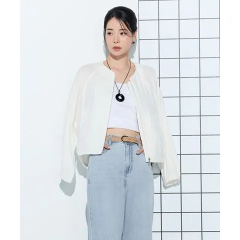 더엣지 theatg 26SS 프렌치린넨혼방 봄버 자켓